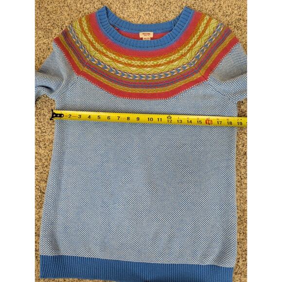 MOSSIMO Fairisle Sweater Icelandic Pattern Jumper Blue Rainbow Women's Size XXL - Picture 5 of 7